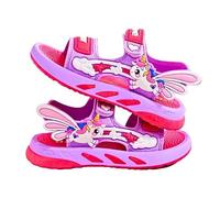 OrJana Wasserdichte Sandalen für Kinder, Einhorn, Superhelden, Klettverschluss, ergonomische rutschfeste Sohle, violett, 29.5/30 EU