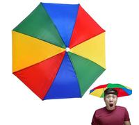 Ormromra Faltbarer Regenschirm Hut, Spaßiges Accessoire Kopfregenschirm, Regenschirmhut Mini für Dekoration, Radfahren, Angeln, Outdooraktivitäten