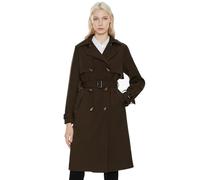 Orolay Damen-Trenchcoat Lang Zweireihig Klassischer Reversmantel mit Gürtel Kaffee L