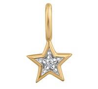Kettenanhänger OROLINO "Gold 585 Stern-Motiv mit Brillant 0,005ct.", gelb (gelb, weiß), Schmuckanhänger, Damen, one-size, 0,01 P1 = bei 10-facher Vergrößerung erkennbare Einschlüsse, Gold, 0,3 g, Kett