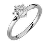 Fingerring OROLINO "Gold 750 mit natürlichem Brillant 1,00ct." Gr. 58, weiß (weiß, weiß), Fingerringe, Damen, 058 (18,5), 1,0 ct P2 = erkennbare Einschlüsse, Gold (98124900-58) weiß, weiß
