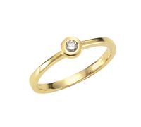 Fingerring OROLINO "Gold 585 mit Brillant 0,07ct." Gr. 58, gelb, Fingerringe, Damen, 058 (18,5), 0,07 SI = kleine Einschlüsse, Gold, Fingerring (31167534-58) gelb