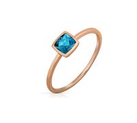 Fingerring OROLINO "585 Gold Roségold Blautopas (beh.)" Fingerringe Gr. 060 (19,1), Gold, rot (rot, blau) Damen Fingerringe (22836166-19)
