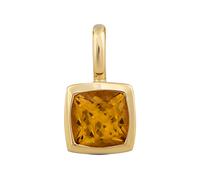 Kettenanhänger OROLINO "Gold 585 mit echtem Citrin 5x5mm", gelb (gelb, gelb), Schmuckanhänger, Damen, one-size, Gold, 0,7 g, Kettenanhänger (98130849-0)