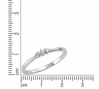 Fingerring OROLINO "585 Weißgold 3x Brillant zus. 0,10ct." Fingerringe Gr. 050 (15,9), 0,10 ct SI = kleine Einschlüsse, Gold, weiß (weiß, weiß) Damen Fingerringe Handschmuck (Ringe) (16624764-50)