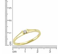 Fingerring OROLINO "Gold 585 mit Brillant 0,08ct." Gr. 16,5, gelb (gelb, weiß), Fingerringe, Damen, 052 (16,6), 0,08 ct SI = kleine Einschlüsse, Gold (39928348-16,5) gelb, weiß