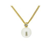 Orolino Halskette 585 Gold mit Brillant 0,03ct. + Perle weiß 7-7,5mm Einheitsgröße