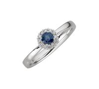 Orolino Ring Gold 585 mit 12 Brillanten zus. 0,12ct. und Safir blau Q