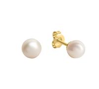 Orolino Ohrstecker »585/- Gelbgold Süßwasser Zuchtperle«, Weiß
