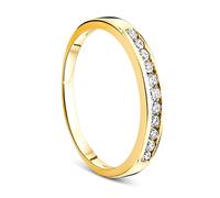 OROVI Damen-Ring Memoire Hochzeitsring GelbGold 14 Karat (585) Brillianten 0.20 carat Verlobungsring Diamantring