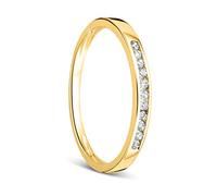 OROVI Damen-Ring Memoire Hochzeitsring GelbGold 9 Karat (375) Brillianten 0.10 carat Verlobungsring Diamantring