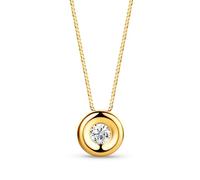 OROVI Kette Gold - 18K Gelbgold 750- Halskette Damen, Kettenanhänger Gold, natürlicher Diamant-Anhänger, hypoallergene Goldkette 42 cm, Goldschmuck, Schmuck Damen, inkl. edler Schmuckbox