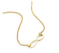 Orovi Kette Gold -9K Gelbgold 375- Unendlichkeitszeichen kette, Halskette Damen, Kettenanhänger Gold Infinity, Hypoallergene Goldkette 47.5 cm, Schmuck handgefertigt in Italien, inkl. edler Schmuckbox