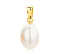 OROVI Kettenanhänger Gold - 18 Karat 750 Gelbgold- Perlen Anhänger, Charms Anhänger Perle für Halskette, Hypoallergener Goldanhänger, Goldschmuck, Schmuck Damen, Gold Schmuck, inkl. edler Schmuckbox