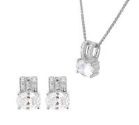 Orphelia 'Alena' Damen 925 Sterling Silber Set: Kettenanhänger + Ohrringe - Silber SET-7122 Einheitsgröße