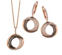 Orphelia 'Alina' Damen-Set aus 925er Sterlingsilber: Kettenanhänger + Ohrringe - Rosé SET-7055 Einheitsgröße