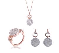 Orphelia 'Alisia' Damen-Set aus 925er Sterlingsilber: Halskette + Ohrringe + Ring - Rosé SET-7420 O 1/2