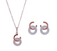 Orphelia 'Carleen' Damen-Set aus 925er Sterlingsilber: Kettenanhänger + Ohrringe - Rosé SET-7440 Einheitsgröße