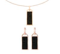 Orphelia Damen 925 Sterling Silber Set: Kettenanhänger + Ohrringe - Rosé SET-6045 Einheitsgröße