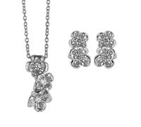 Orphelia Damen 925 Sterling Silber Set: Kettenanhänger + Ohrringe - Silber SET-6018 Einheitsgröße