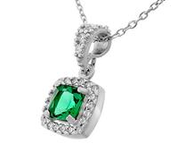 Orphelia Damen-Anhänger met Kette 925 Silber rhodiniert Zirkonia grün Brillantschliff-ZH-7199/GR