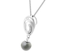 Orphelia Damen-Anhänger met Kette 925 Silber rhodiniert Zirkonia weiß Brillantschliff Perle-ZH-7116