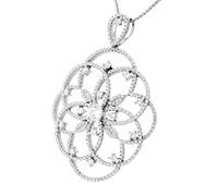 Orphelia Damen-Anhänger met Kette 925 Silber rhodiniert Zirkonia weiß Brillantschliff-ZH-7213
