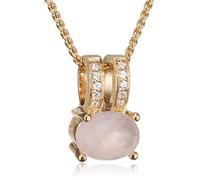 Orphelia Damen-Anhänger met Kette 925 Silber teilvergoldet Zirkonia rosa Brillantschliff-ZH-7122/G