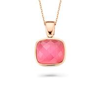 Orphelia Damen-Anhänger met Kette 925 Silber teilvergoldet Zirkonia rosa Brillantschliff-ZH-7198/PI