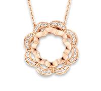 Orphelia Damen-Anhänger met Kette 925 Silber teilvergoldet Zirkonia weiß Brillantschliff-ZH-7127/RG