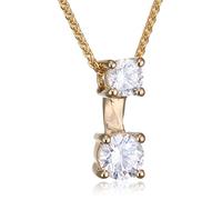 Orphelia Damen-Anhänger met Kette 925 Silber teilvergoldet Zirkonia weiß Brillantschliff-ZH-7128/G