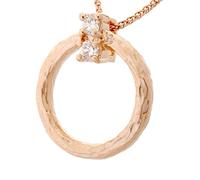 Orphelia Damen-Anhänger met Kette 925 Silber teilvergoldet Zirkonia weiß Brillantschliff-ZH-7129/RG