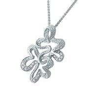Orphelia Damen-Anhänger mit Kette 925 Silber rhodiniert Zirkonia weiß Brillantschliff - ZH-7077