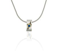 Orphelia Damen-Anhänger mit Kette Bicolor Edelstahl 18 Karat Vergoldet mit Blaue Cubic Zirkon 50 cm HSG-016