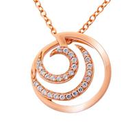 Orphelia Damen-Anhänger mit Kette Silber vergoldet teilvergoldet Zirkonia weiß Brillantschliff - ZH-7084/1