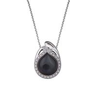 Orphelia Damen-Anhnger mit Kette Black Cateye 925 Sterlingsilber mit Zirkonia 45cm ZH-4568