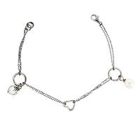 Orphelia Damen-Armband 925 Silber rhodiniert Kristall Herzschliff Synthetische Perle Weiß 19 cm - ZA-1813