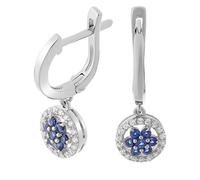 Orphelia Damen-Creolen 925 Silber rhodiniert Zirkonia blau Rundschliff - ZO-7047