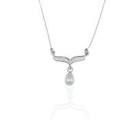Orphelia Damen Halskette 925 Sterling Silber mattiert Zirkonia 50 cm weiß ZH-4855
