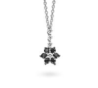 Orphelia Damen Halskette 925 Sterling Silber Zirkonia 45 cm schwarz-weiß ZH-4749