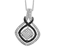 Orphelia Damen-Kette mit Anhänger 925 Silber rhodiniert weiß Rundschliff Zirkonia 45 cm - ZH-7240/1