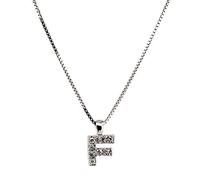 Orphelia Damen-Kette mit Anhänger 925 Silber rhodiniert Zirkonia weiß Rundschliff 42 cm-Alphabet/F