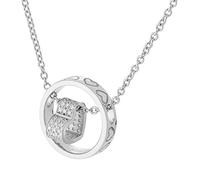Orphelia Damen-Kette mit Anhänger 925 Silber rhodiniert Zirkonia weiß Rundschliff 45 cm - ZK-7023