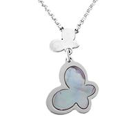 Orphelia Damen-Kette mit Anhänger Fantasie 925 Silber rhodiniert Perlmutt blau 40 cm-ZK-7170