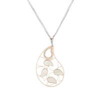 Orphelia Damen-Kette mit Anhänger Fantasie 925 Silber teilvergoldet Perlmutt Creme 45 cm - ZK-7164