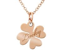 Orphelia Damen-Kette mit Anhänger Fantasie teilvergoldet Zirkonia transparent Rundschliff 45 cm-ZK-7186/RG