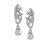 Orphelia Damen-Ohrhänger 925 Silber rhodiniert Zirkonia Rundschliff Synthetische Weiß 2.7 cm - ZO-7257