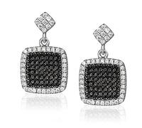 Orphelia Damen-Ohrhänger 925 Sterling Silber rhodiniert Zirkonia schwarz-weiß ZO-5231