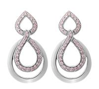 Orphelia Damen-Ohrstecker 925 Silber rhodiniert Zirkonia pink Rundschliff - ZO-7092