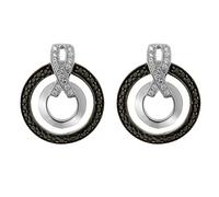 Orphelia Damen-Ohrstecker 925 Silber rhodiniert Zirkonia schwarz Rundschliff - ZO-7095/2